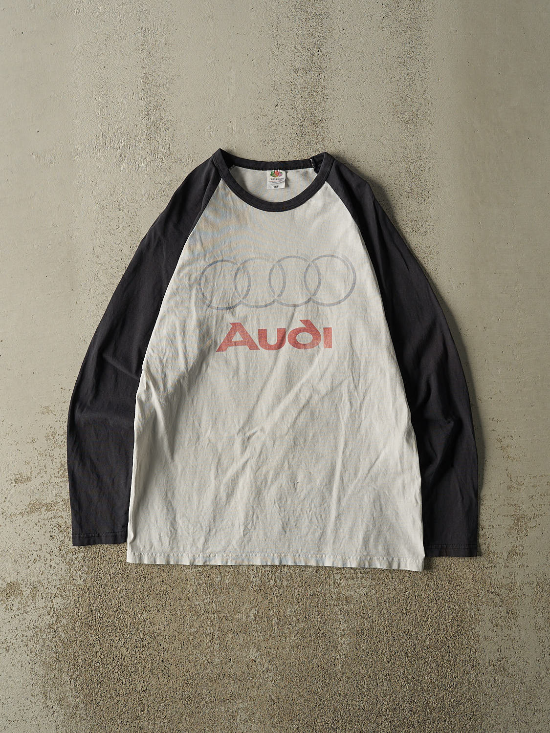 Vintage Y2K White Audi  Raglan Long Sleeve (S/M)