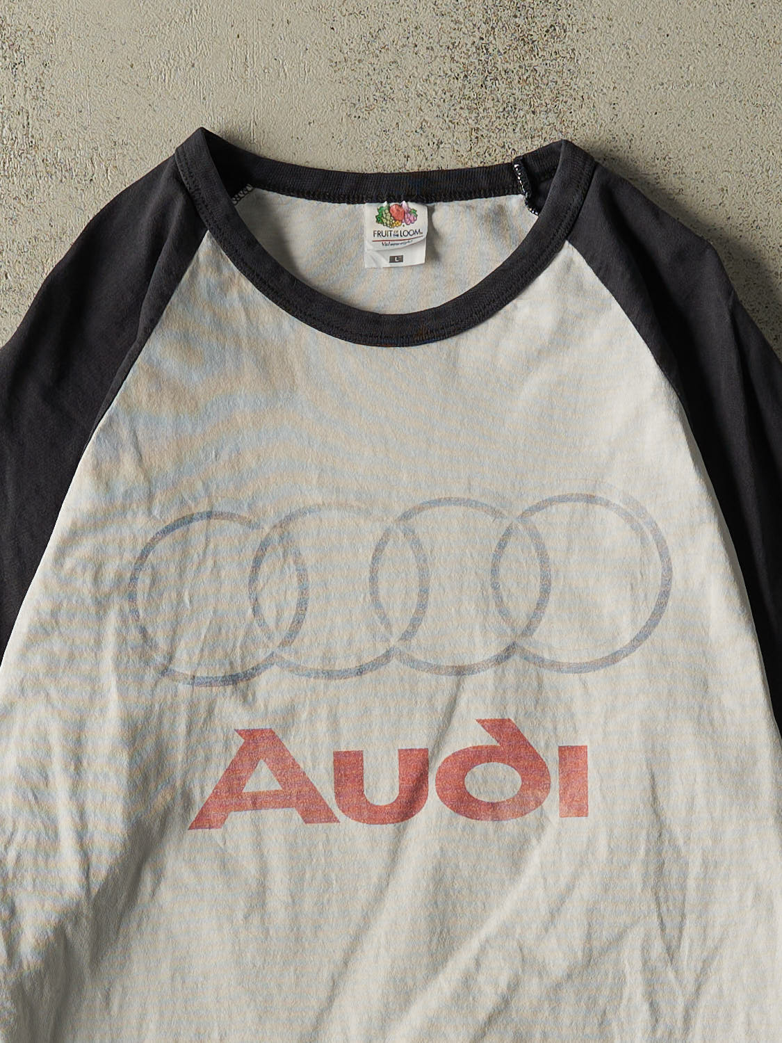 Vintage Y2K White Audi  Raglan Long Sleeve (S/M)