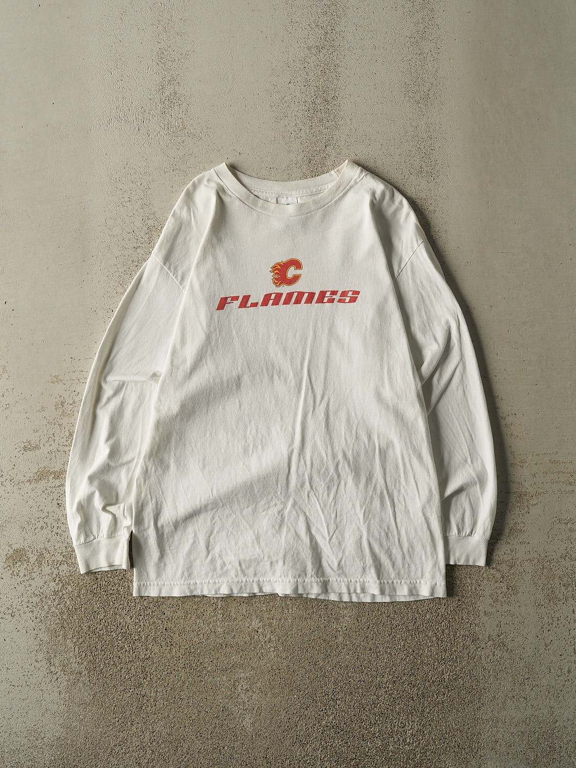 Vintage 90s White Calgary Flames Long Sleeve (L)