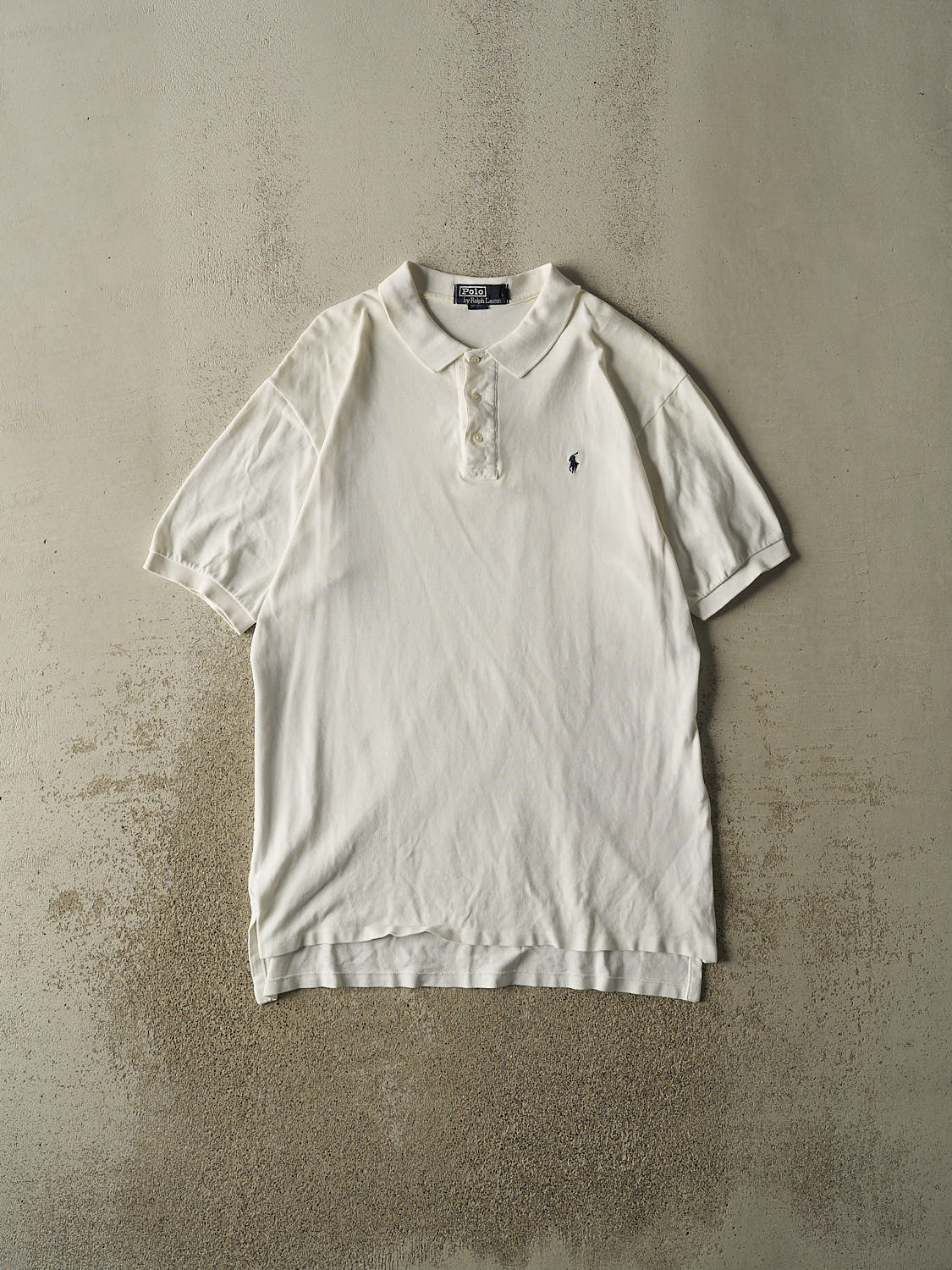 Vintage 90s White Polo Quarter Button Tee (XL/XXL)