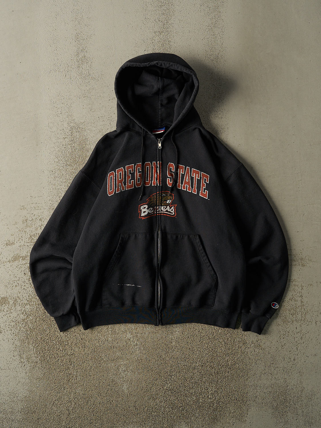 Vintage Y2K Black Oregon State University Beavers Zip Up Hoodie (M/L)
