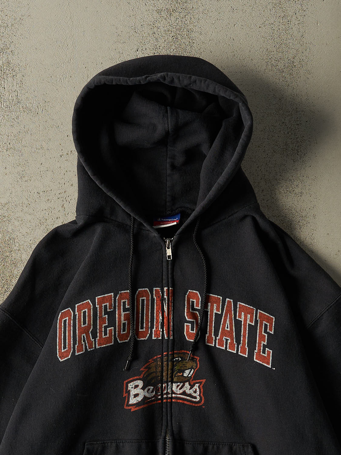 Vintage Y2K Black Oregon State University Beavers Zip Up Hoodie (M/L)