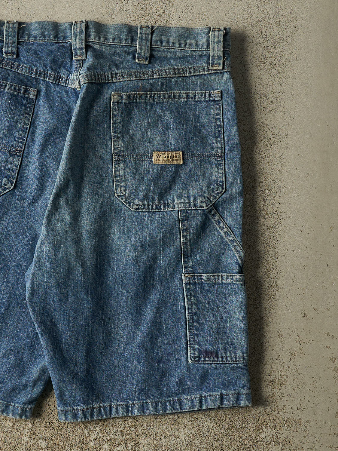 Vintage 90s Mid Wash Wrangler Carpenter Jorts (34x10)