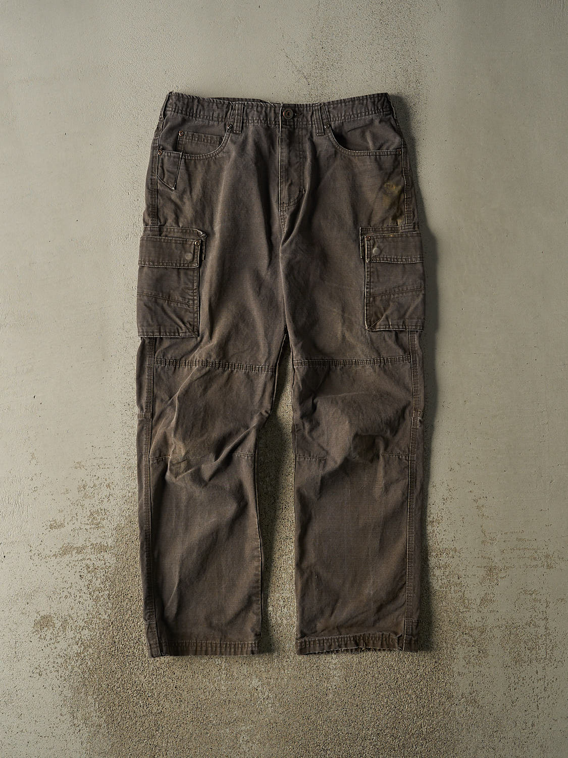 Vintage Y2K Grey Red Head Ripstop Cargo Pants (34x31.5)
