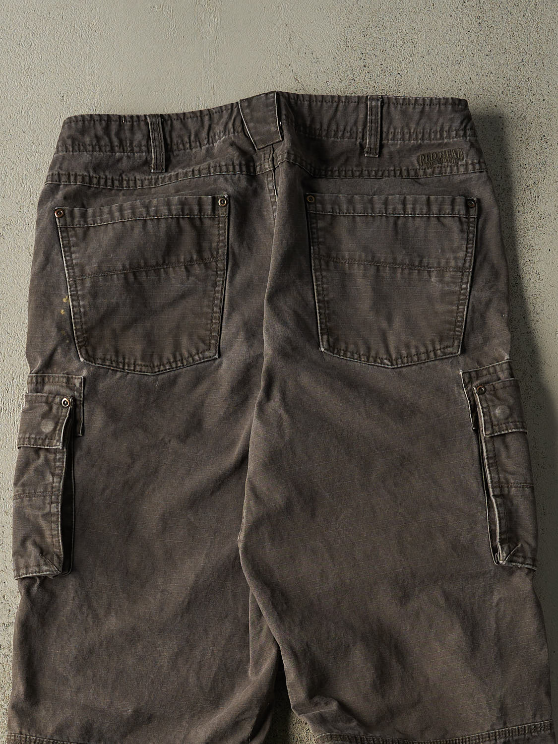 Vintage Y2K Grey Red Head Ripstop Cargo Pants (34x31.5)