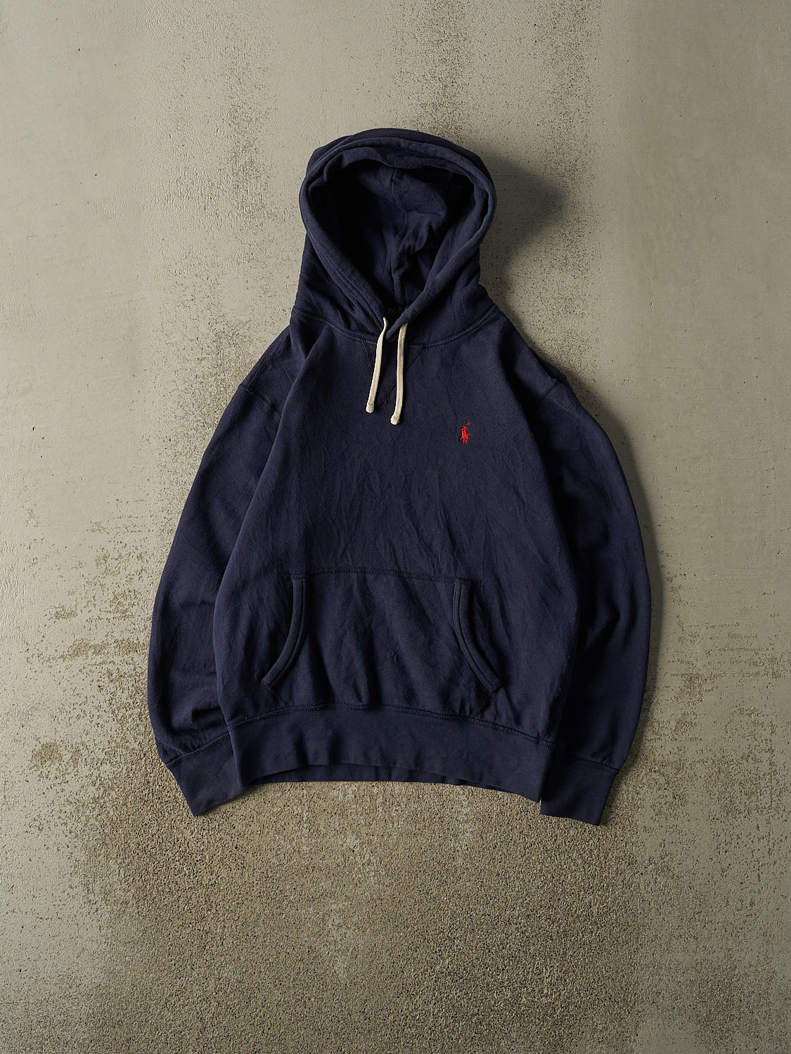 Vintage Y2K Navy Blue Polo Embroidered Hoodie (S/M)