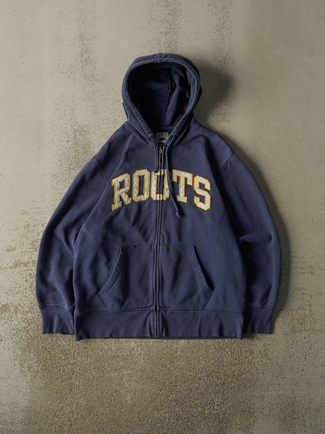 Vintage 90s Navy Blue Roots Zip Up Hoodie (M/L)