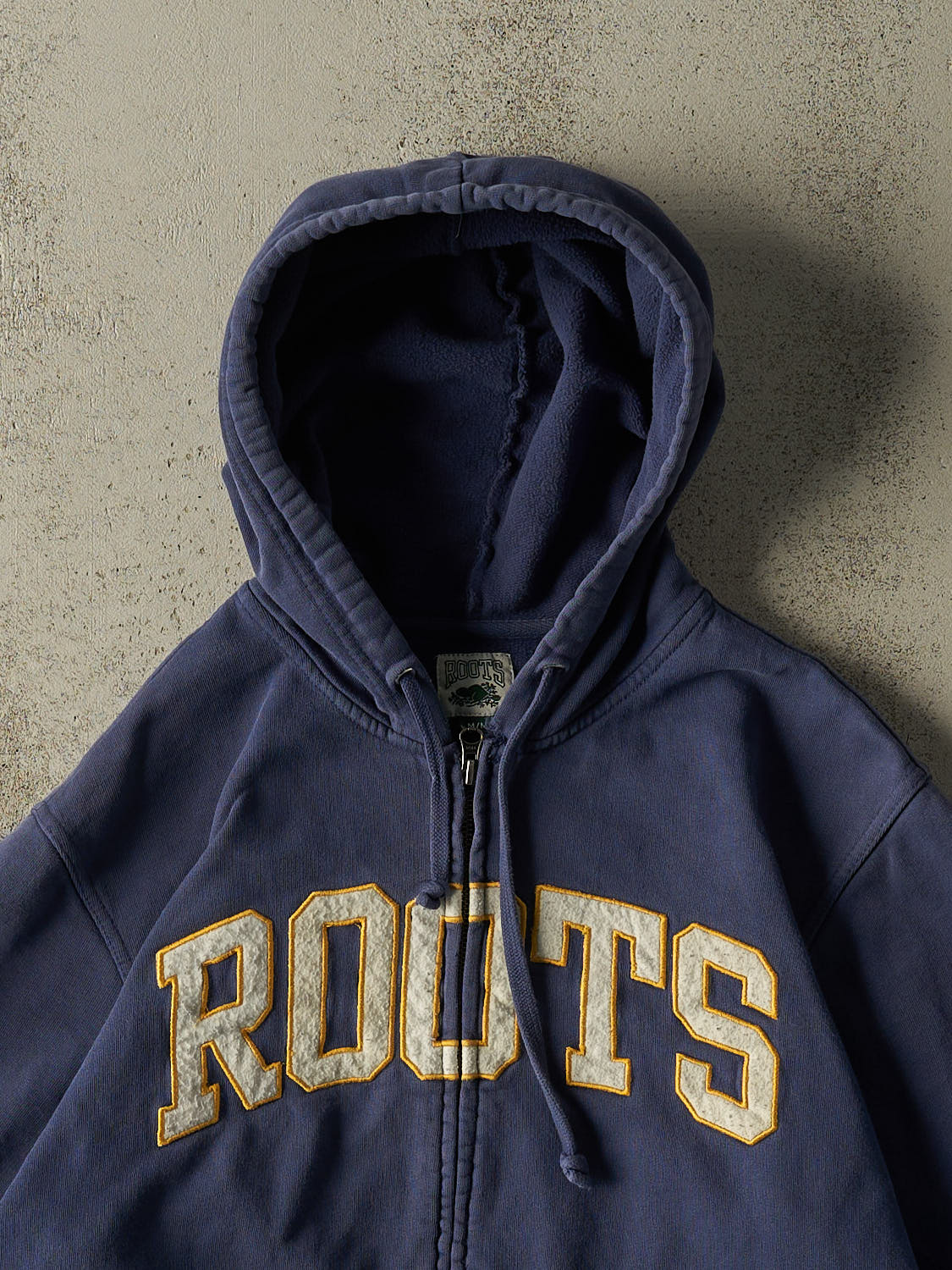 Vintage 90s Navy Blue Roots Zip Up Hoodie (M/L)