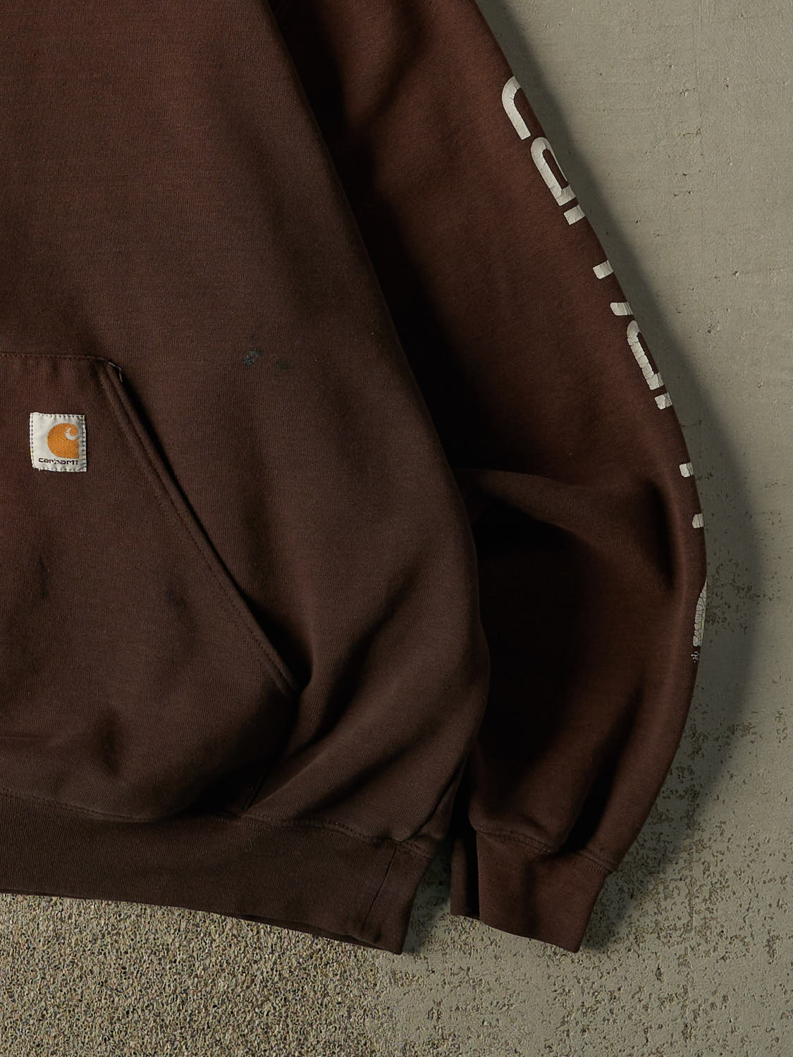 Vintage 90s Sun Faded Brown Carhartt Hoodie (XXL)