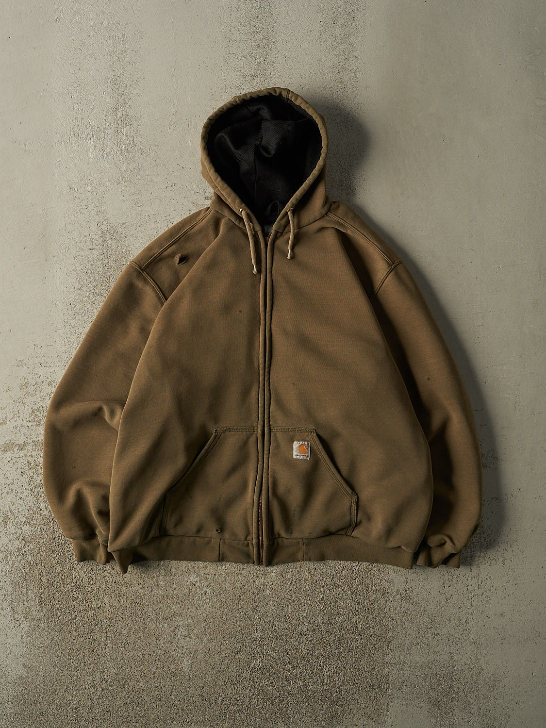 Vintage Y2K Sun Faded Green Carhartt Heavyweight Zip Up Hoodie (XL)