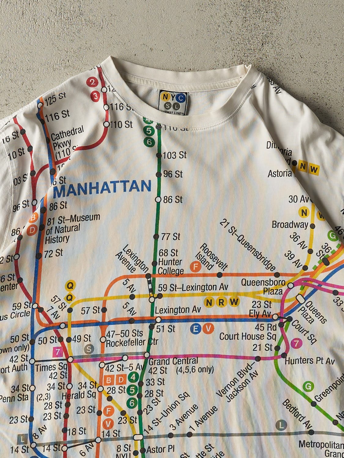 Vintage Y2K White New York City Subway Line Tee (XL)