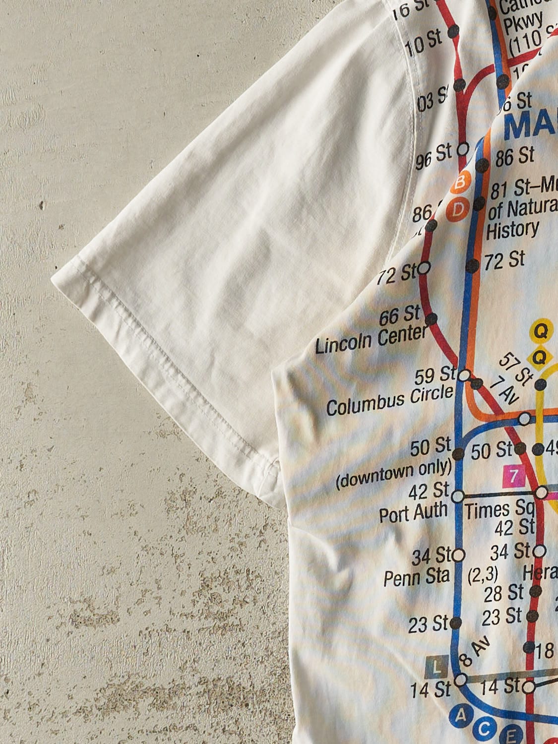 Vintage Y2K White New York City Subway Line Tee (XL)