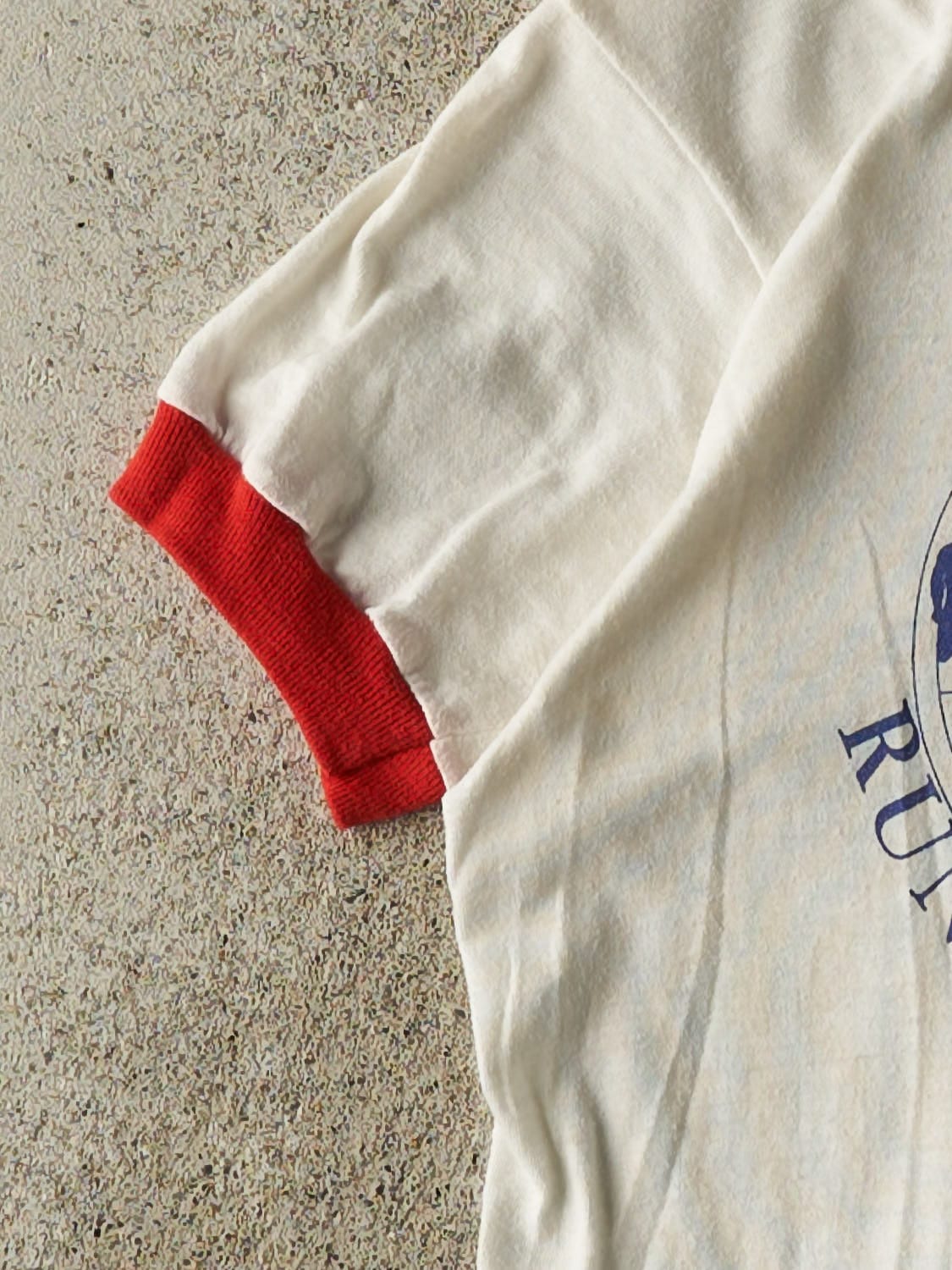 Vintage 80s White Run For Liberty Baby Ringer Tee (XXS)