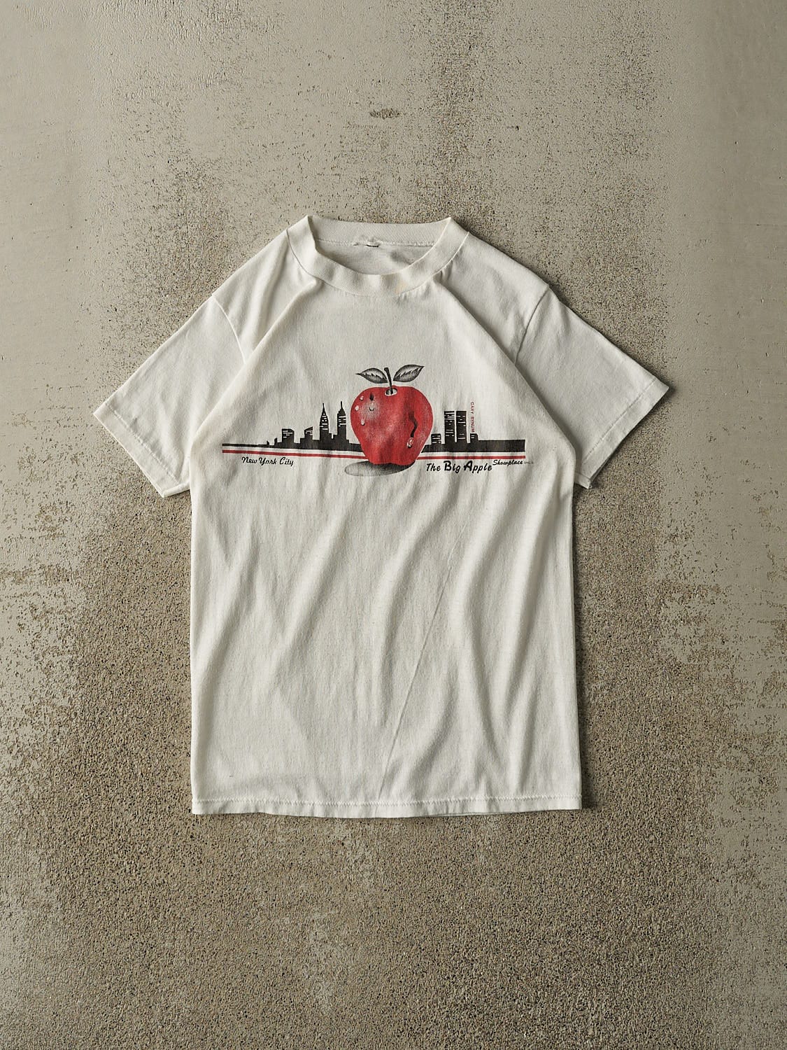Vintage 80s White New York City The Big Apple Baby Tee (XXS/XS)
