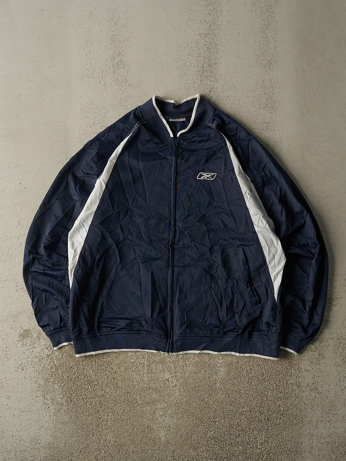 Vintage 90s Navy Blue Reebok Zip Up Lightweight Track Jacket (XL