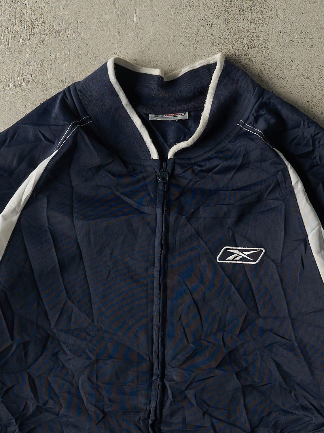 Vintage 90s Navy Blue Reebok Zip Up Lightweight Track Jacket (XL/XXL)