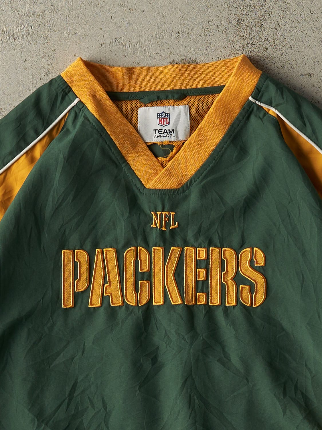 Vintage Y2K Green Green Bay Packers Pullover Windbreaker Jacket (L/XL)