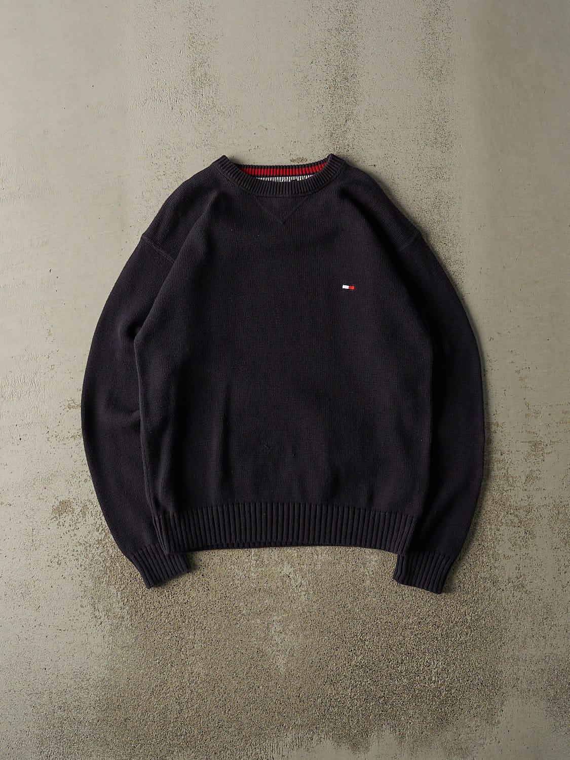 Vintage 90s Navy Blue Tommy Hilfiger Embroidered Knit (M/L)