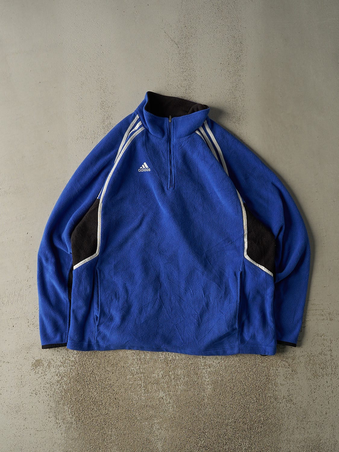 Vintage 90s Blue Adidas Quarter Zip Fleece (XXXL)