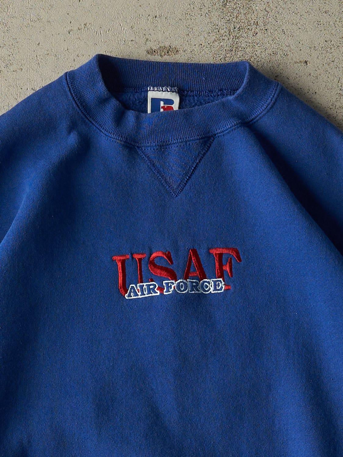 Vintage 90s Blue Russell Athletic USAF Air Force Crewneck (L/XL)