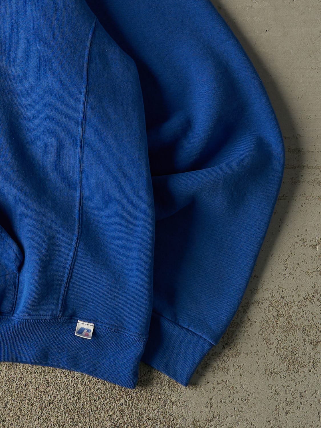 Vintage Y2K Blue Russell Athletic Caldwell Cougars Track & Field Hoodie (L/XL)