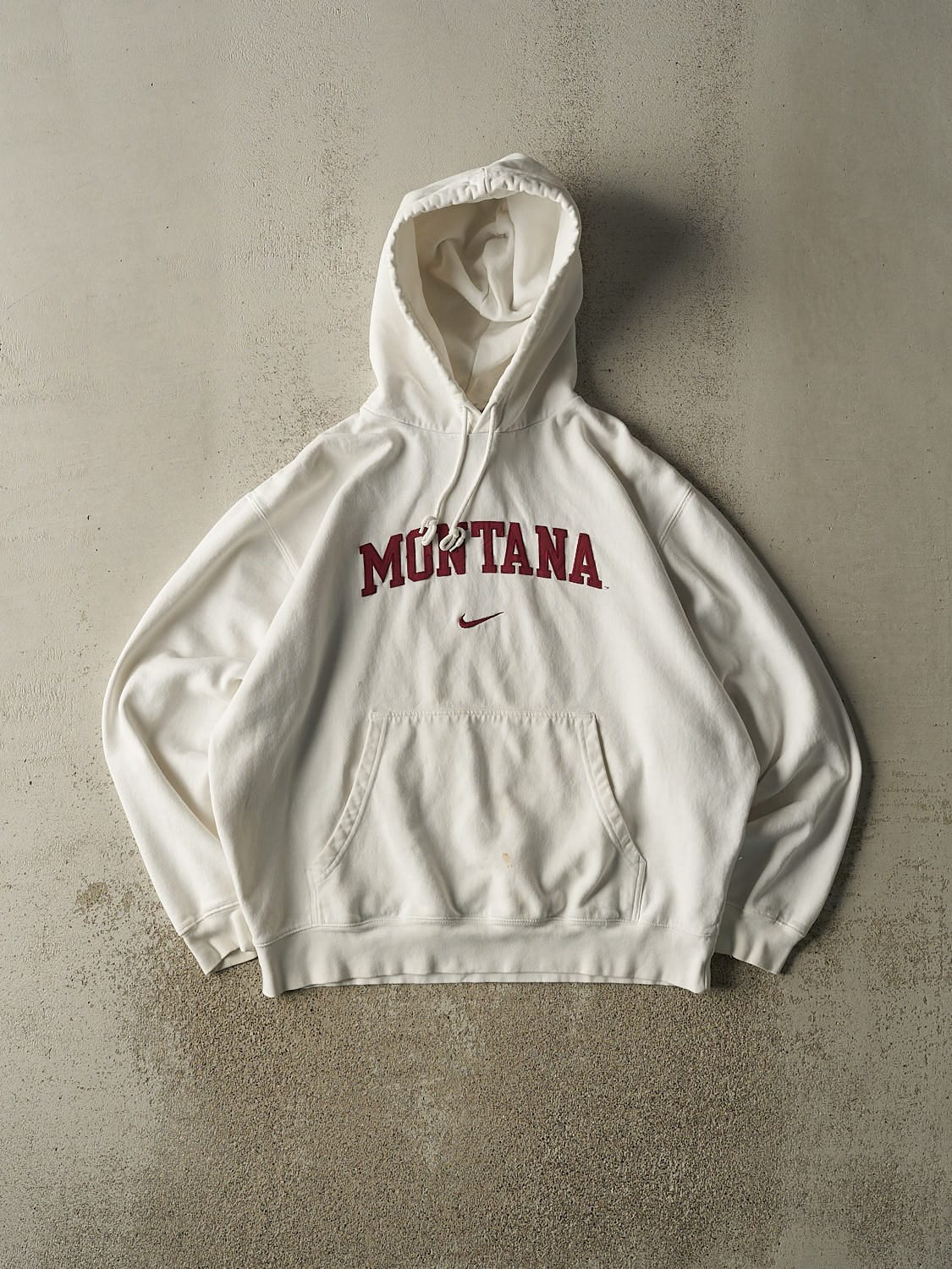 Vintage Y2K White Nike Middle Swoosh Montana Hoodie (L/XL)