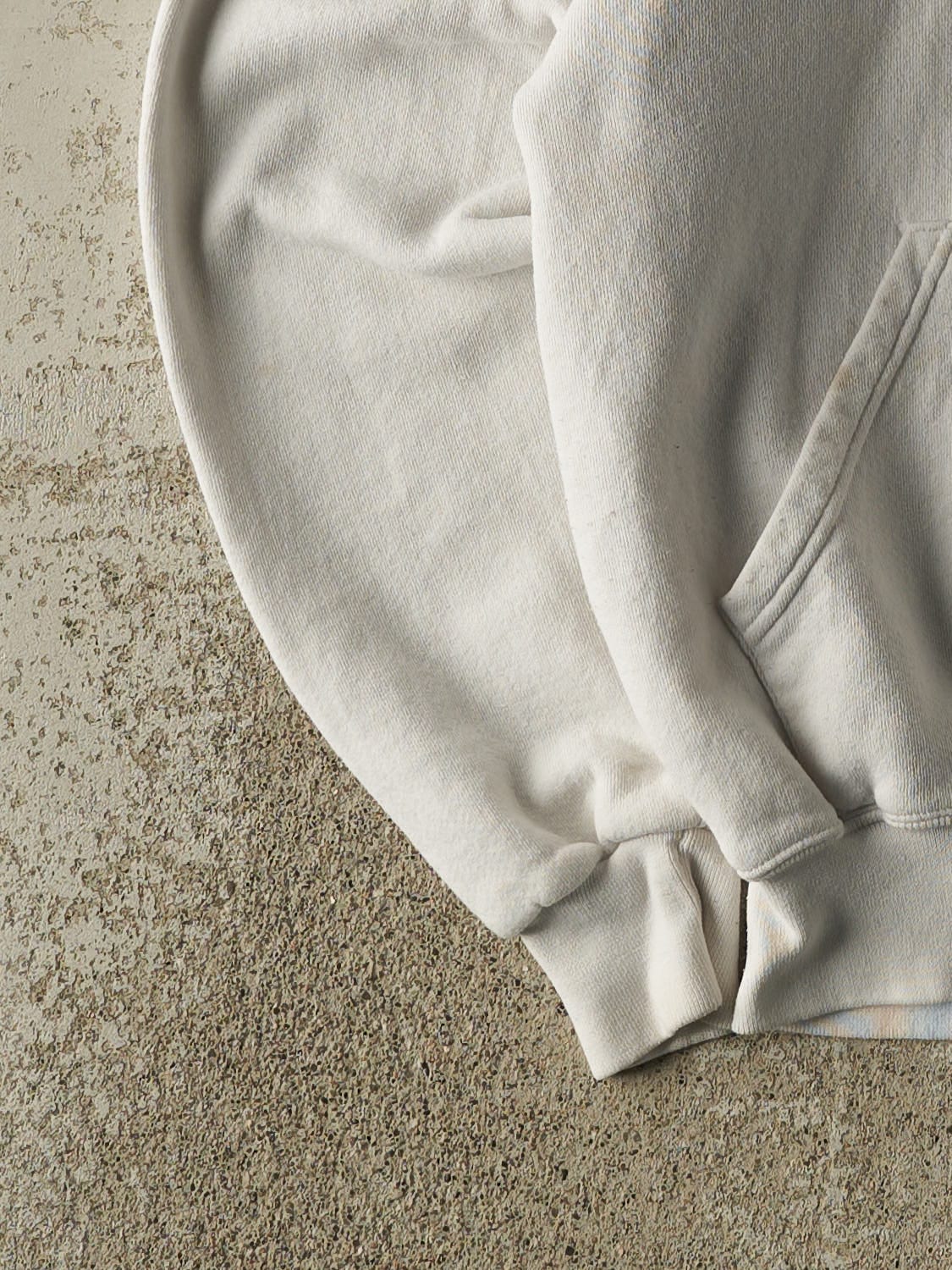 Vintage 90s White Russell Athletic Blank Zip Up Hoodie (S/M)