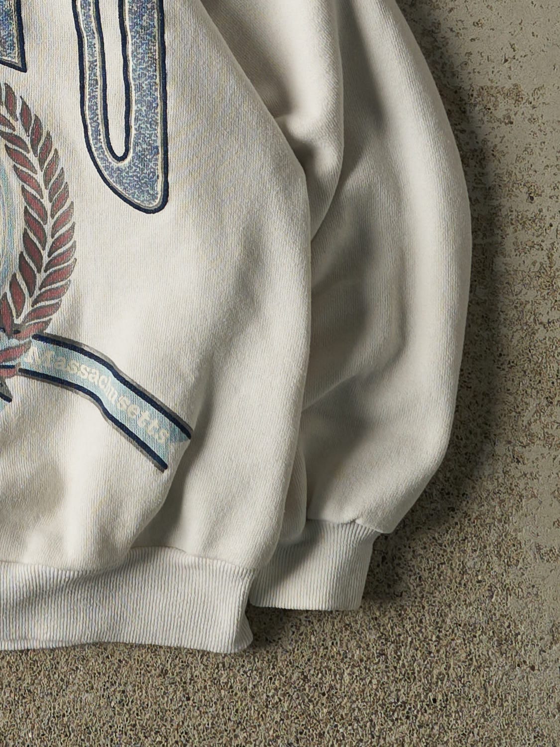 Vintage 80s White Boston University Alumni Crewneck (XXS/XS)