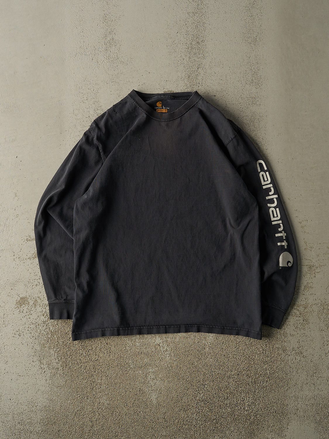 Vintage Y2K Faded Black Carhartt Long Sleeve (L/XL)