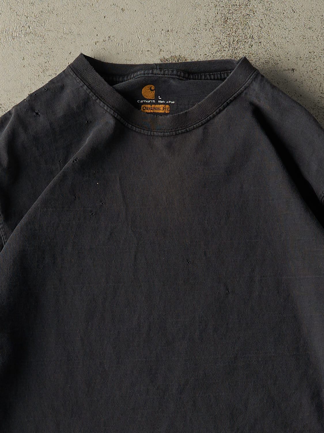 Vintage Y2K Faded Black Carhartt Long Sleeve (L/XL)