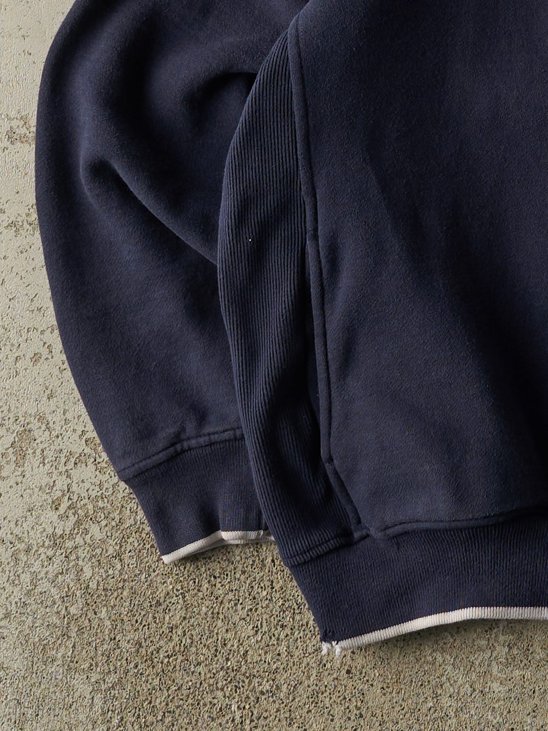 Vintage Y2K Navy Blue New York Embroidered Quarter Zip Sweater (M)