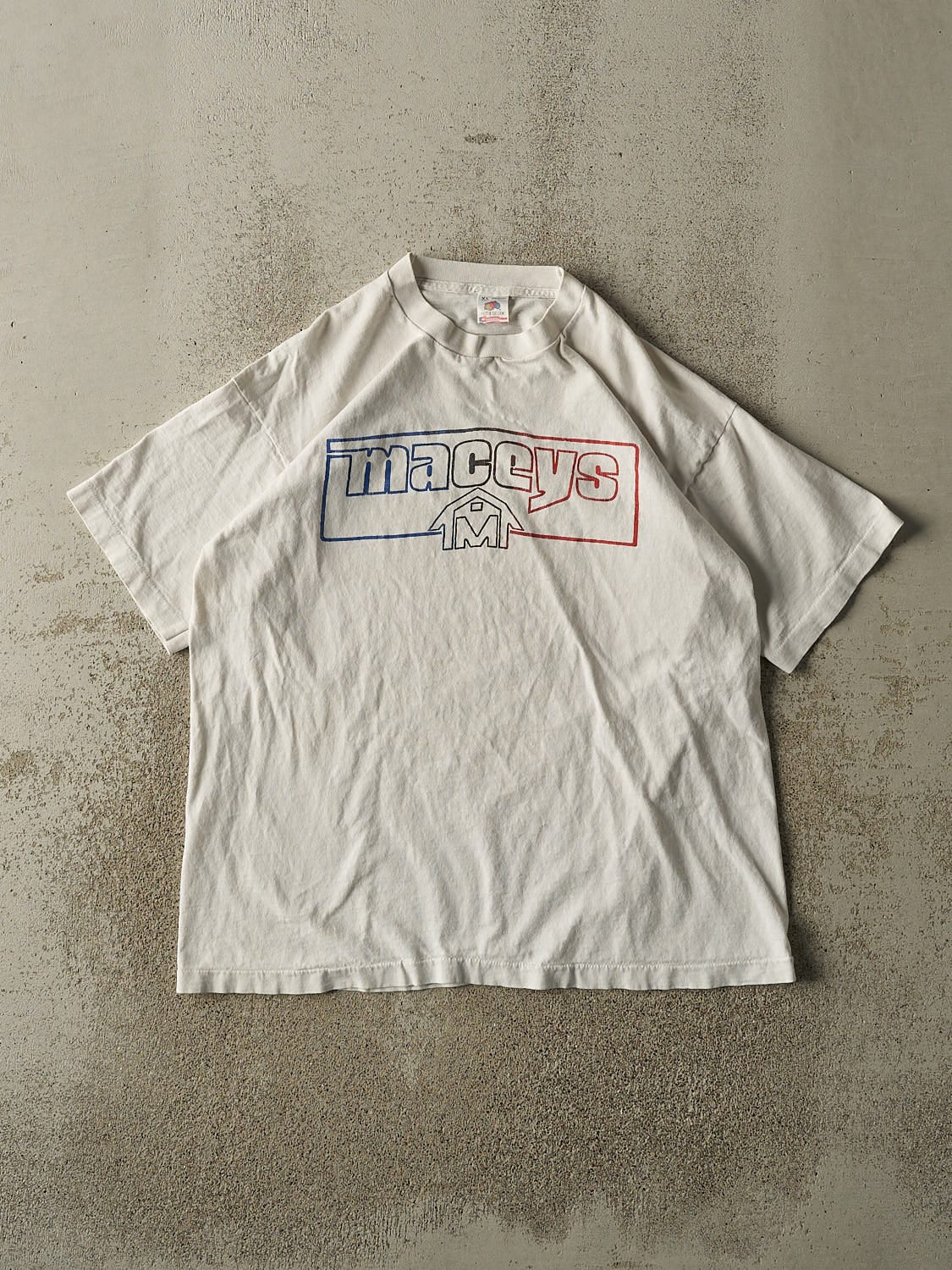 Vintage 90s White Macey's Tee (L/XL)