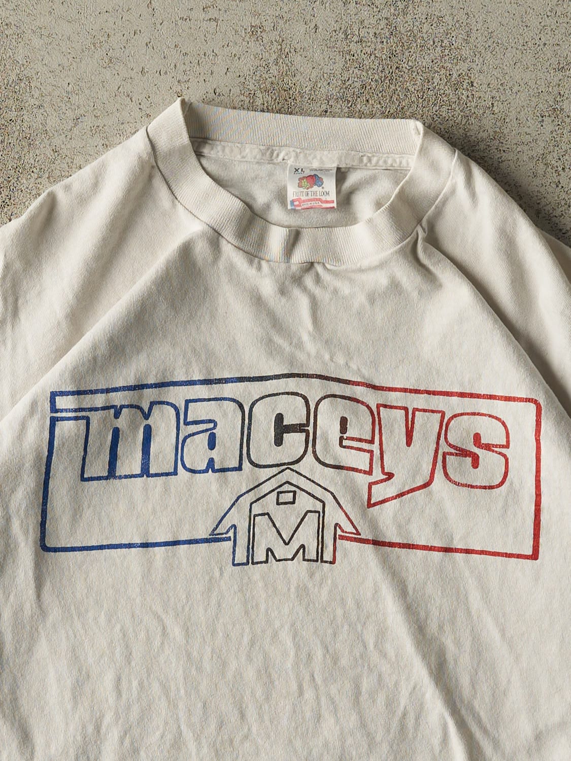 Vintage 90s White Macey's Tee (L/XL)