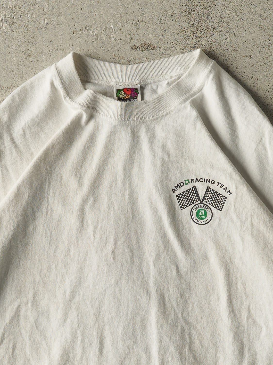 Vintage 90s White AMD Racing Team Tee (L/XL)