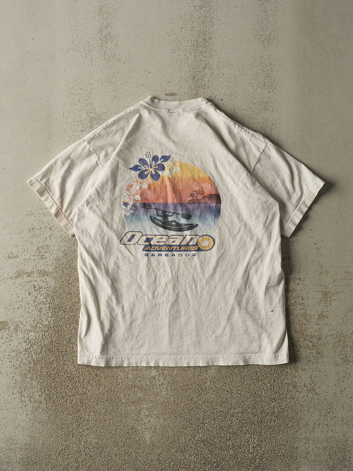 Vintage 90s White Ocean Adventures Tee (L/XL)