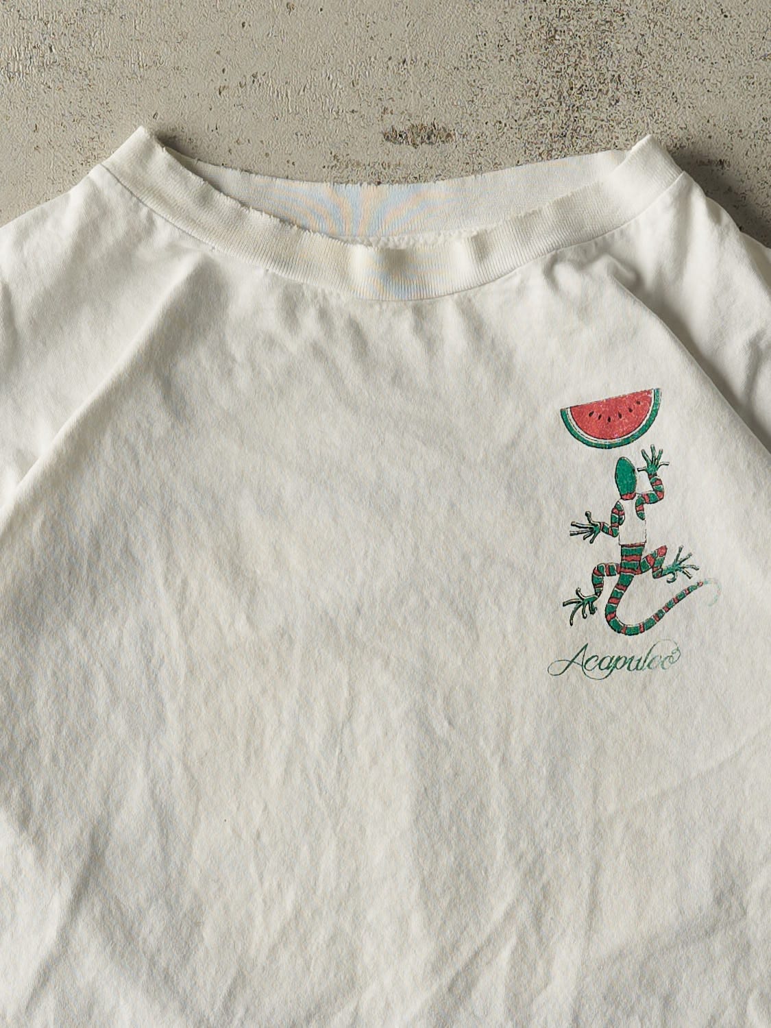 Vintage 90s White Acapulco Tee (S/M)