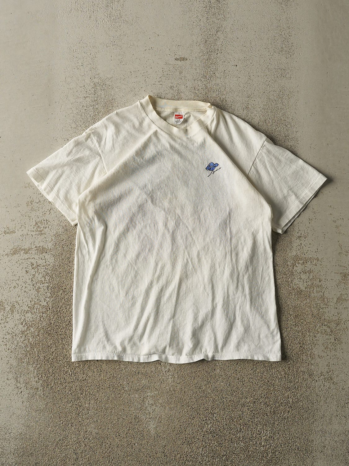 Vintage 80s White Floral Tee (S/M)