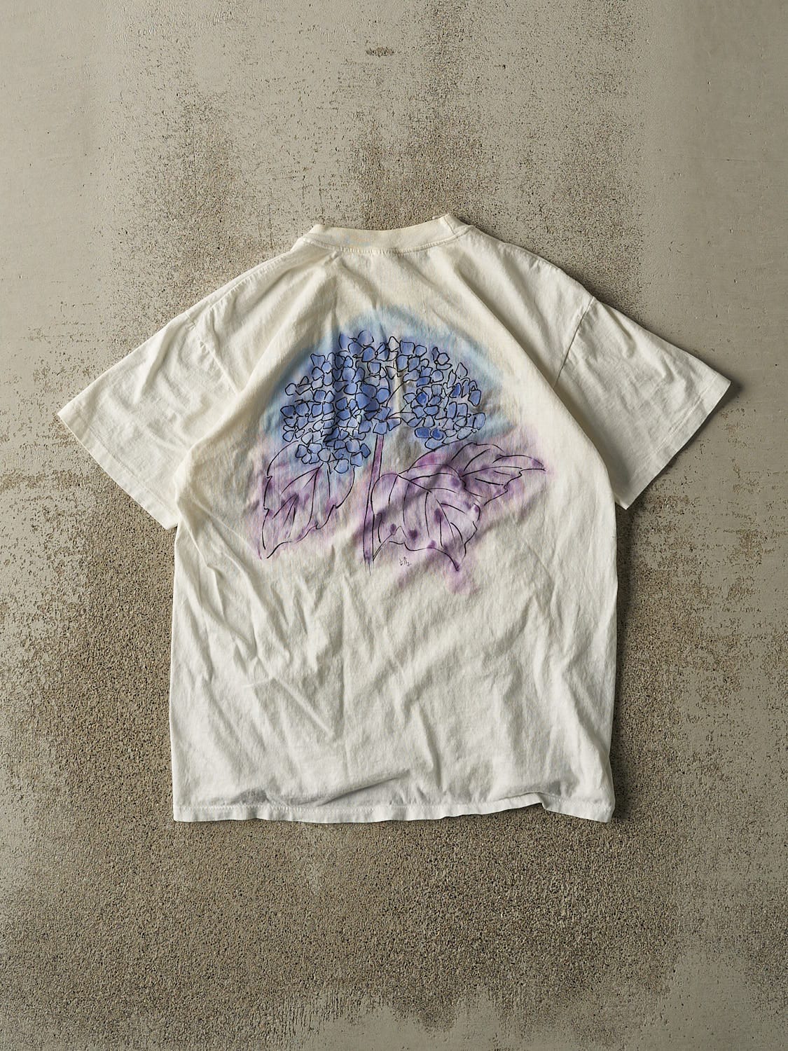Vintage 80s White Floral Tee (S/M)
