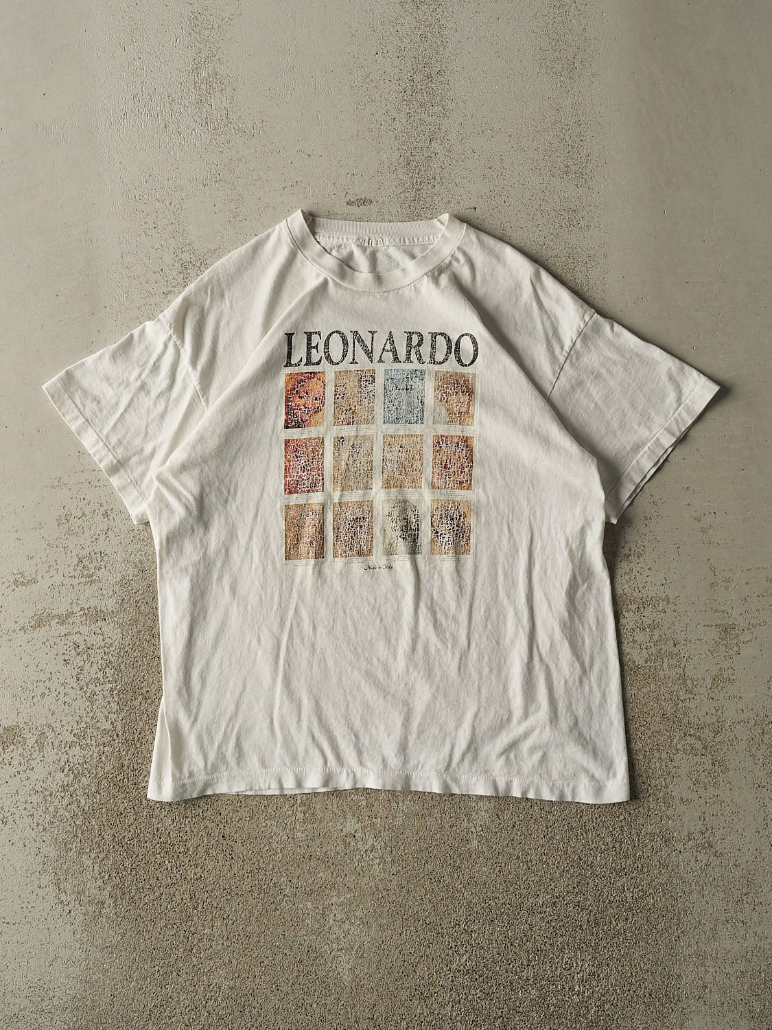 Vintage 90s White Leonardo Da Vinci Tee (L)