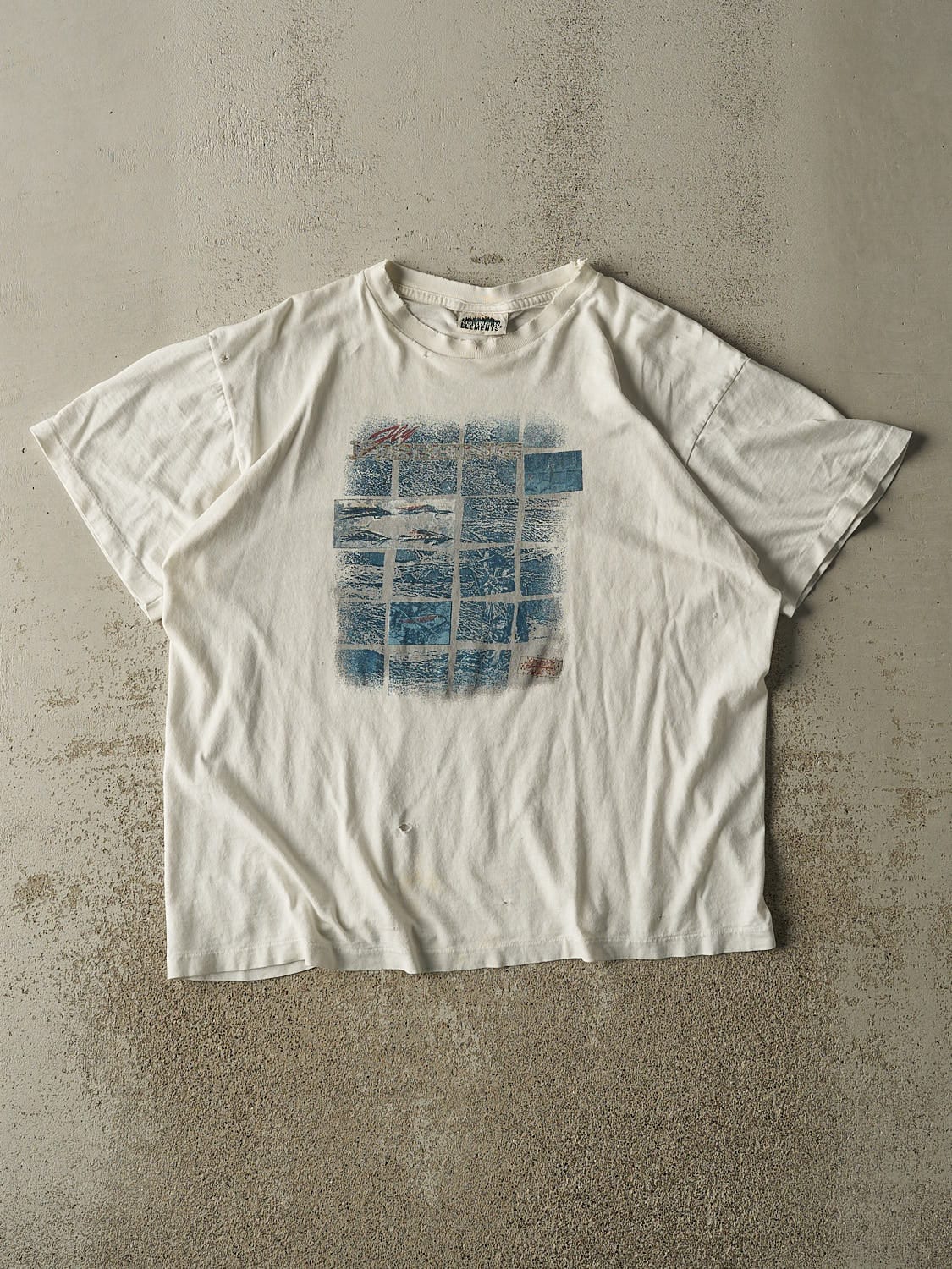 Vintage 90s White Fishing Tee (L/XL)