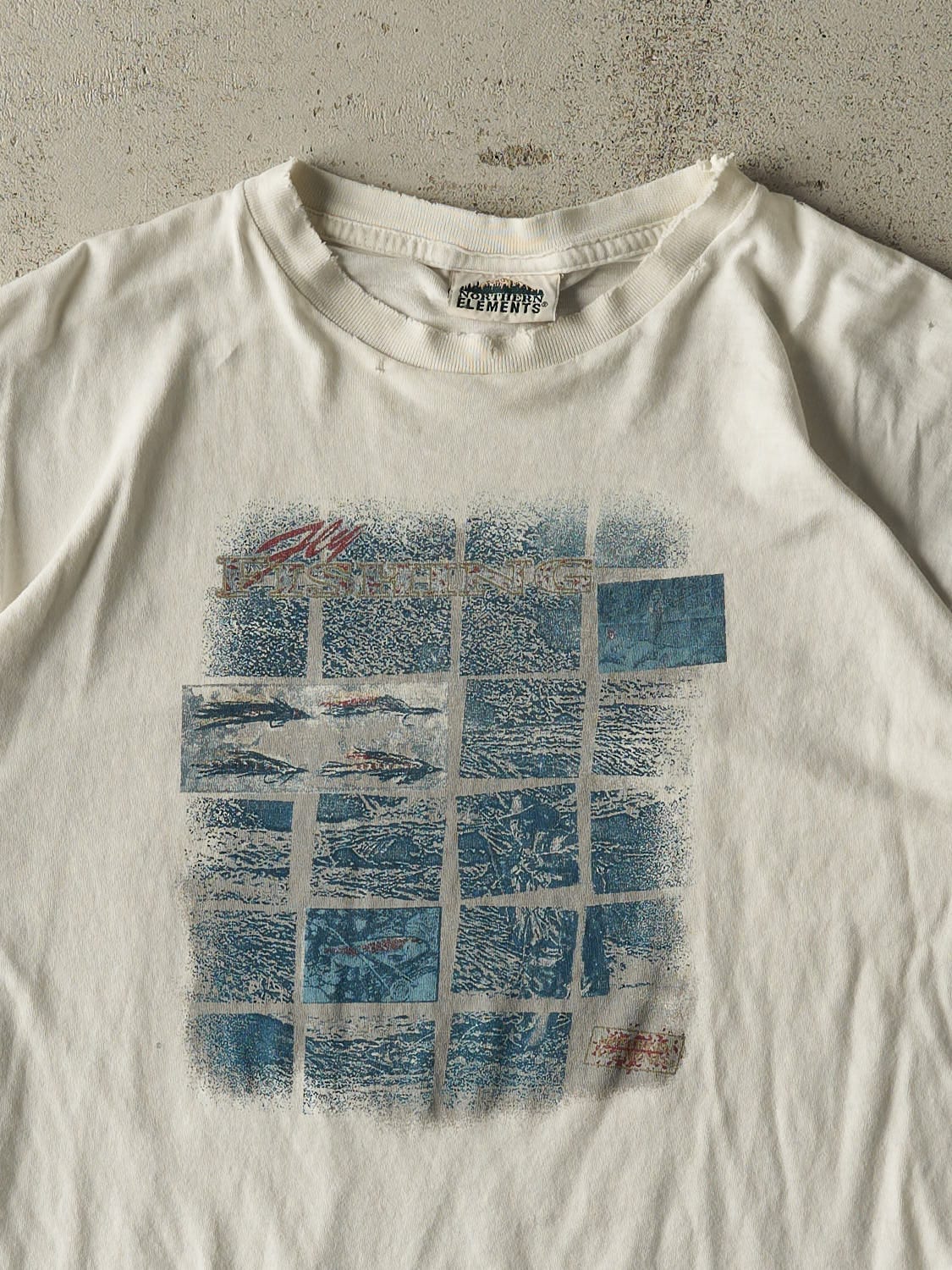 Vintage 90s White Fishing Tee (L/XL)