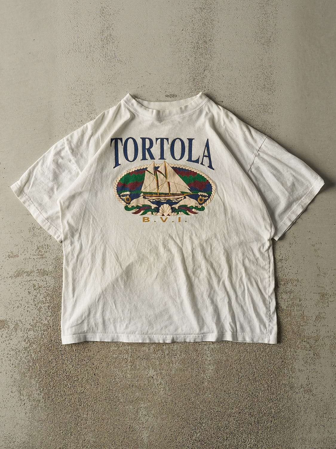 Vintage 90s White Tortola Tee (M/L)