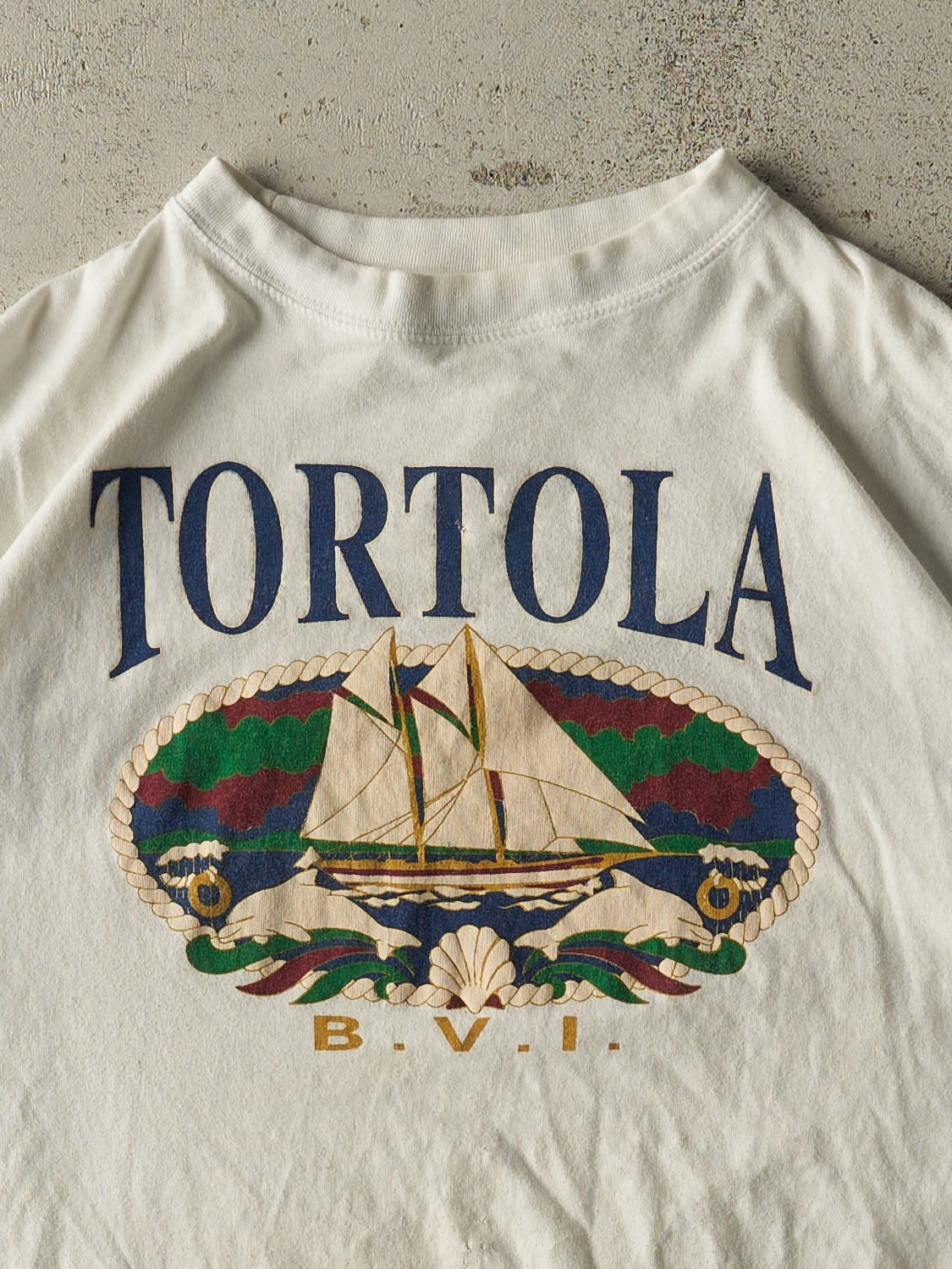 Vintage 90s White Tortola Tee (M/L)