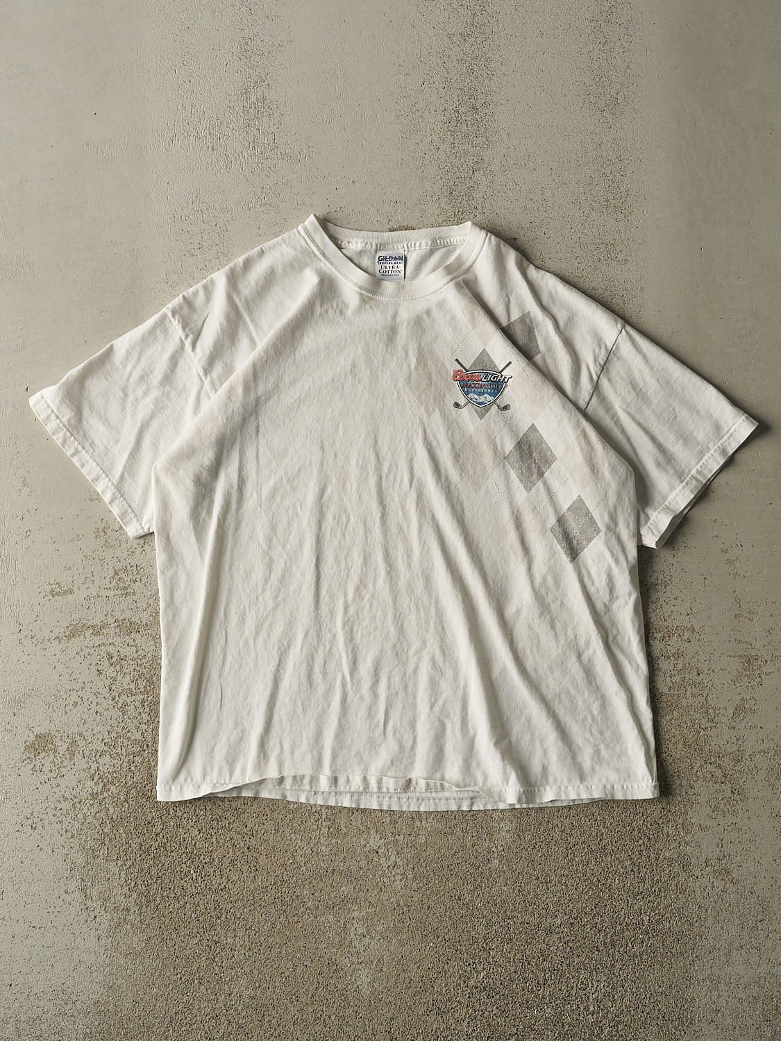Vintage Y2K White Coors Light Golf Tee (L/XL)