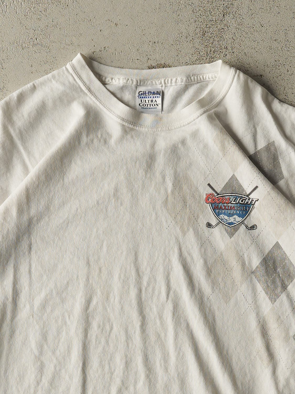 Vintage Y2K White Coors Light Golf Tee (L/XL)