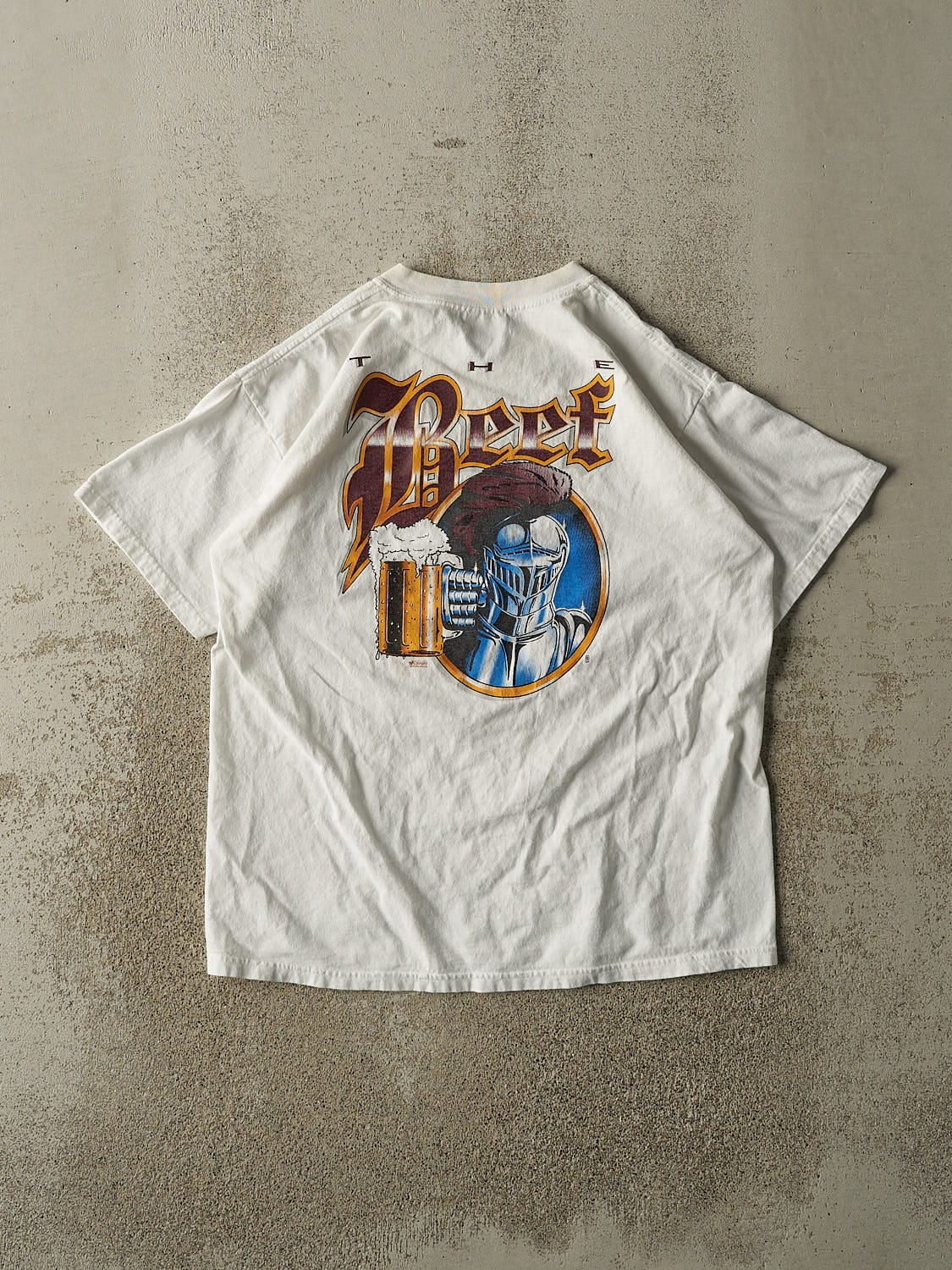 Vintage 90s White The Beef Tee (L)