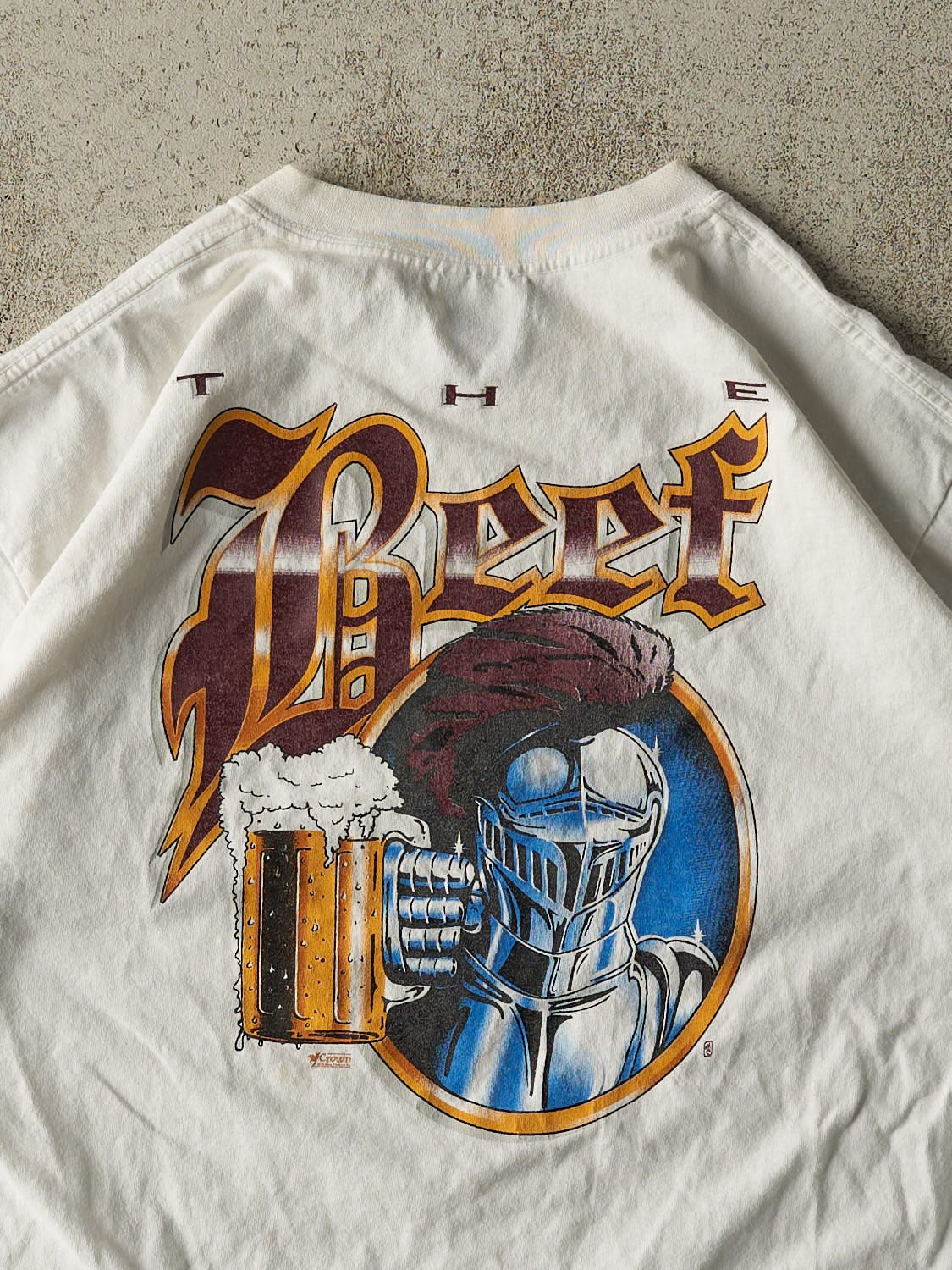 Vintage 90s White The Beef Tee (L)