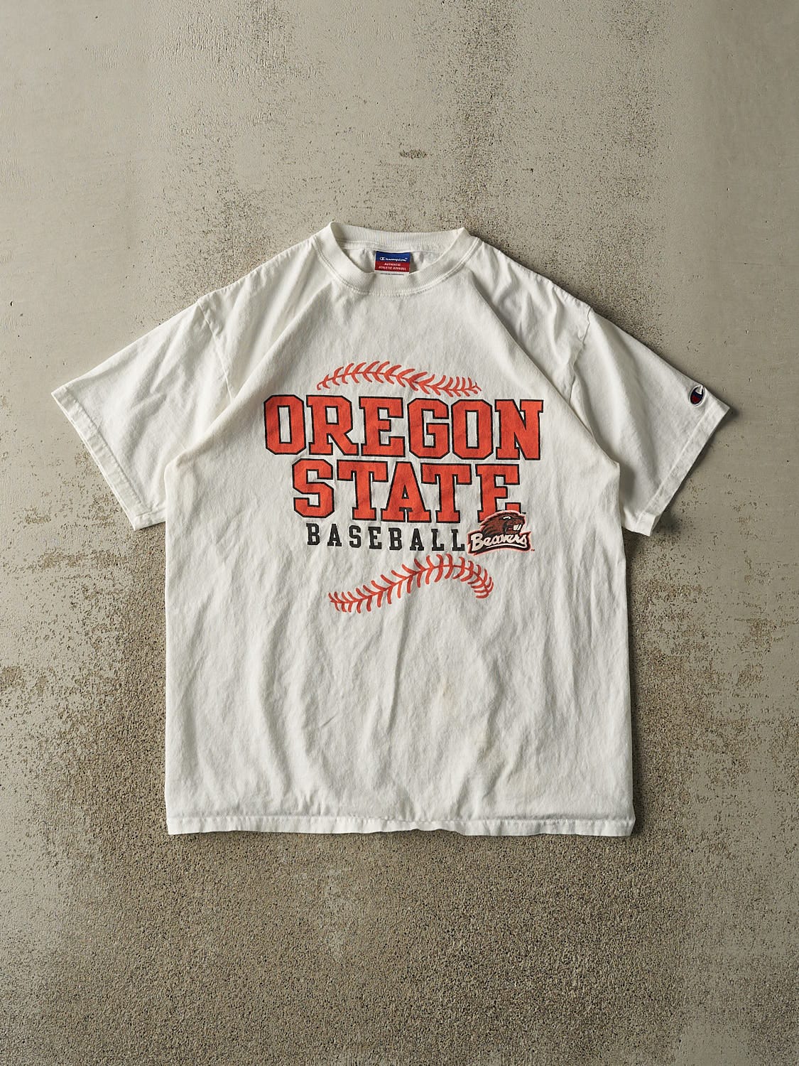 Vintage 90s White Champion Oregon State Baseball Tee (M)