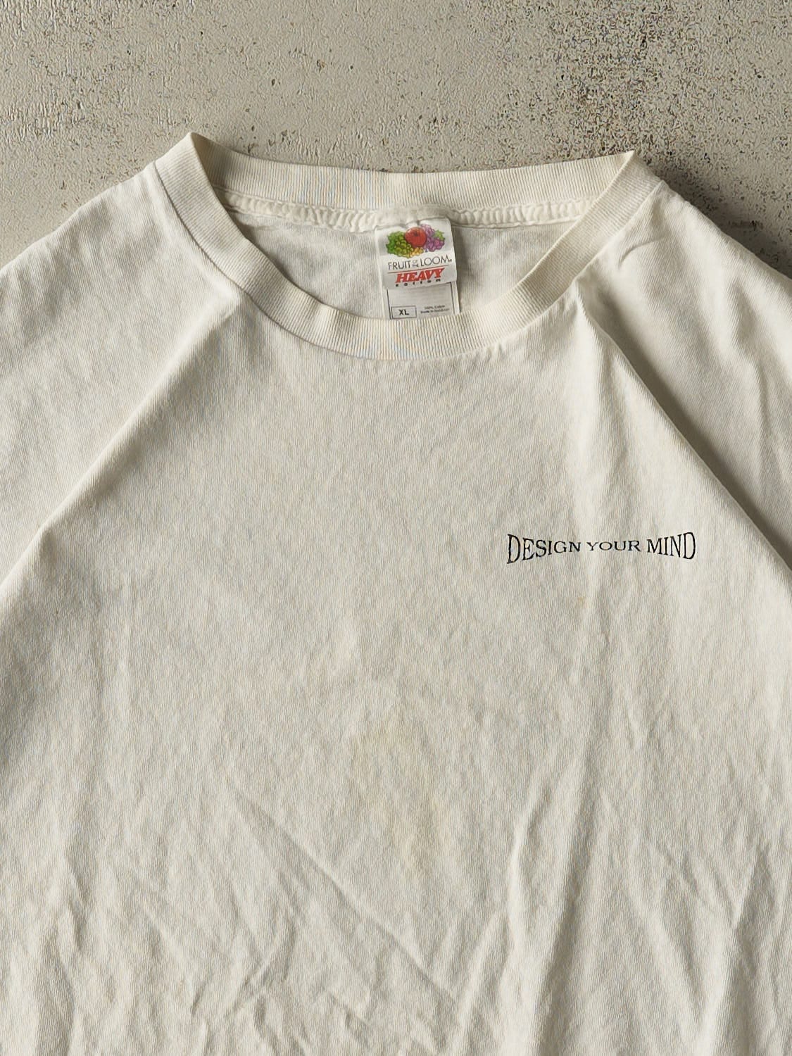 Vintage 90s White "Design Your Mind" Tee (L/XL)