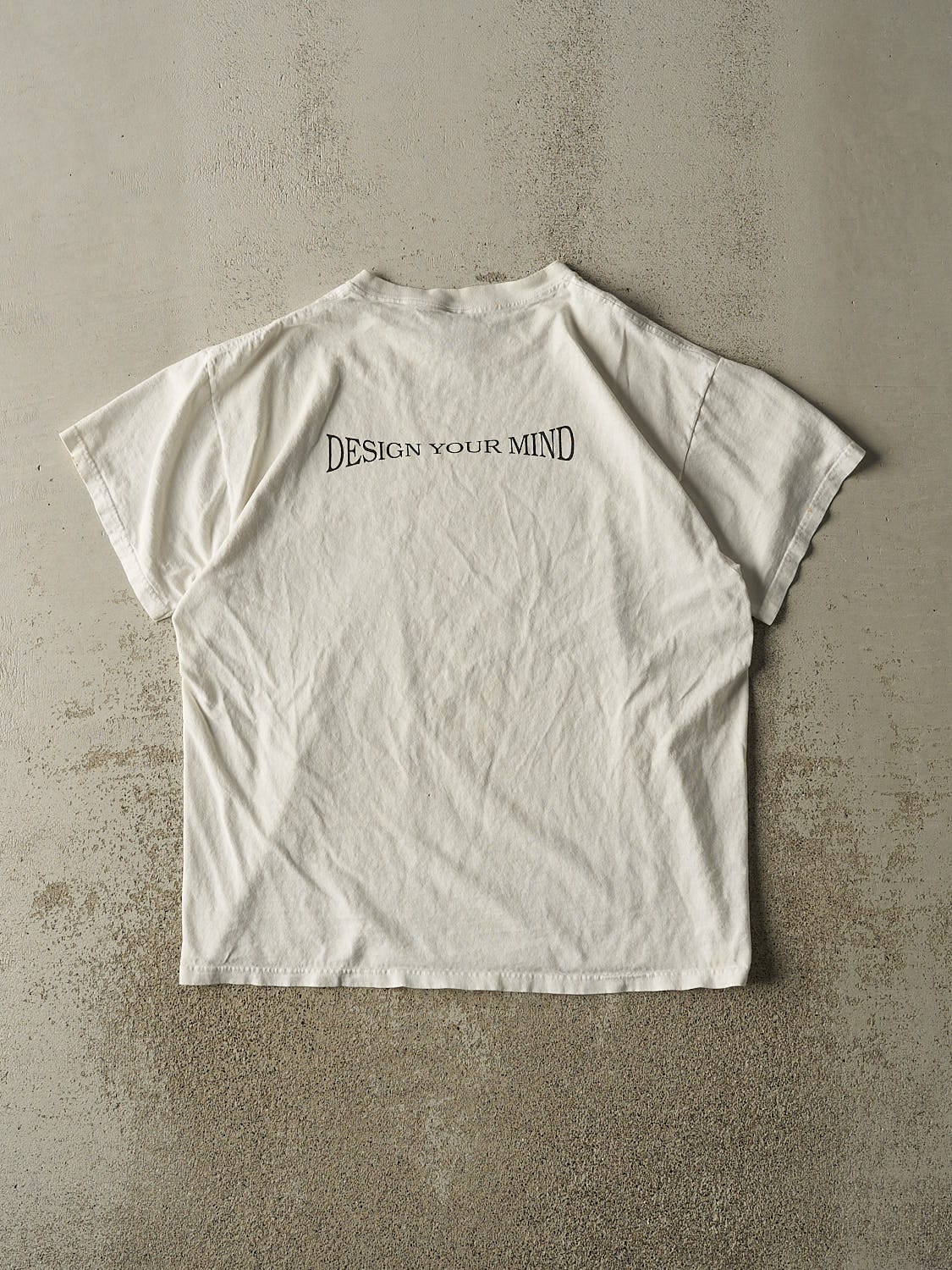 Vintage 90s White "Design Your Mind" Tee (L/XL)
